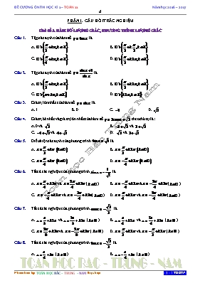 Đề cương ôn thi học kì 1  Toán khối 11
